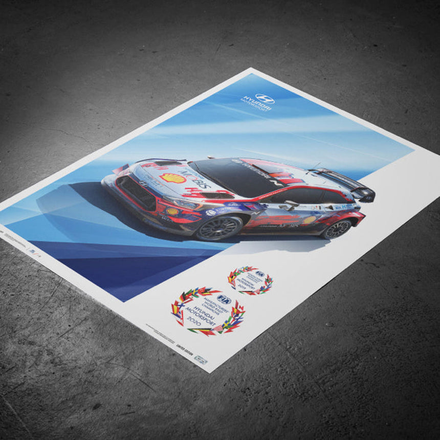 Hyundai Motorsport WRC Manufacturers’ Champions 2019 & 2020 Print Poster