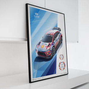 Hyundai Motorsport WRC Manufacturers’ Champions 2019 & 2020 Print Poster