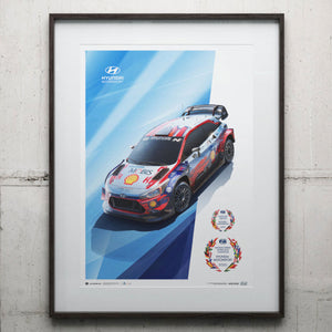 Hyundai Motorsport WRC Manufacturers’ Champions 2019 & 2020 Print Poster