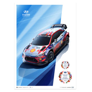 Hyundai Motorsport WRC Manufacturers’ Champions 2019 & 2020 Print Poster