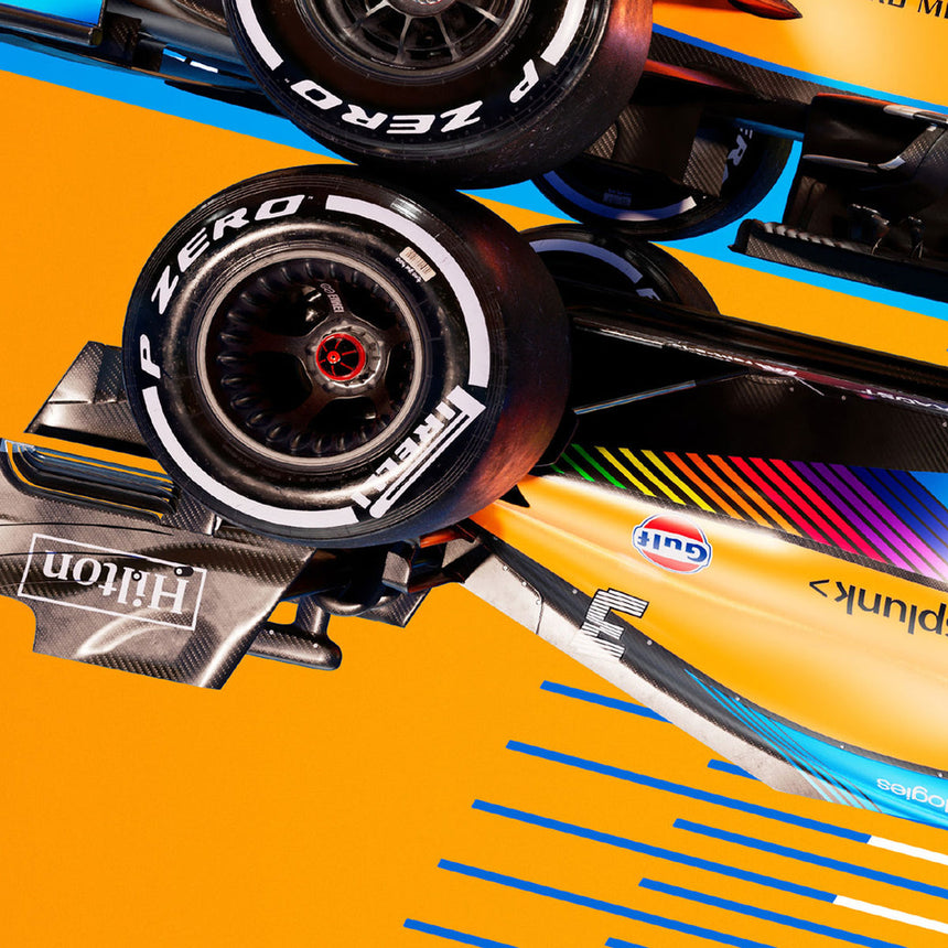McLaren Team 2021 Season Lando Norris Daniel Ricciardo Limited Print Poster