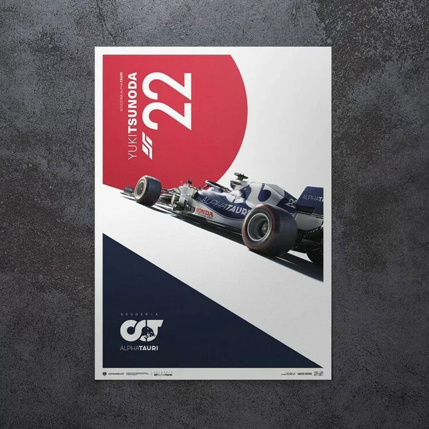 Scuderia Alphatauri #22 Yuki Tsunoda Limited Edition Print Poster