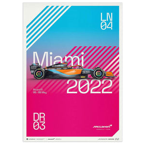 McLaren Formula 1 Team Miami 2022 Lando Norris & Daniel Ricciardo Print Poster