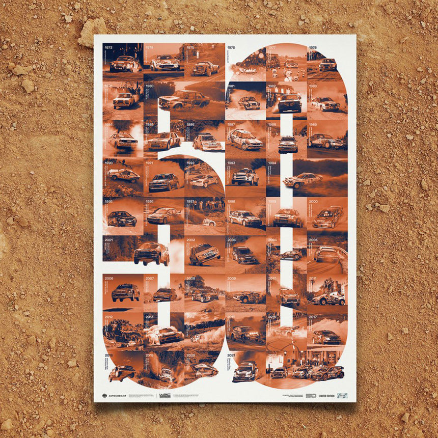 FIA World Rally Championship 50th Anniversary 2022 Limited Edition Print Poster