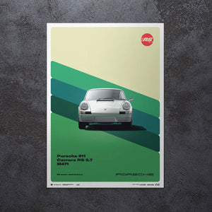 Porsche 911 Carrera RS 2.7 1973 White 50th Anniversary Porsche Print Poster