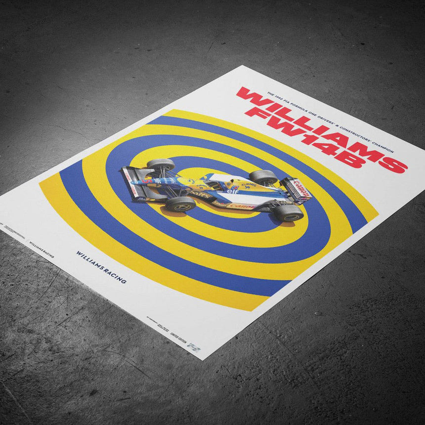 Williams Racing FW14B 1992 F1 World Champions Williams Print Poster