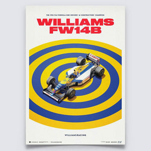 Williams Racing FW14B 1992 F1 World Champions Williams Print Poster