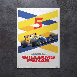 Williams Racing Red Five F1 World Champion 1992 Print Poster