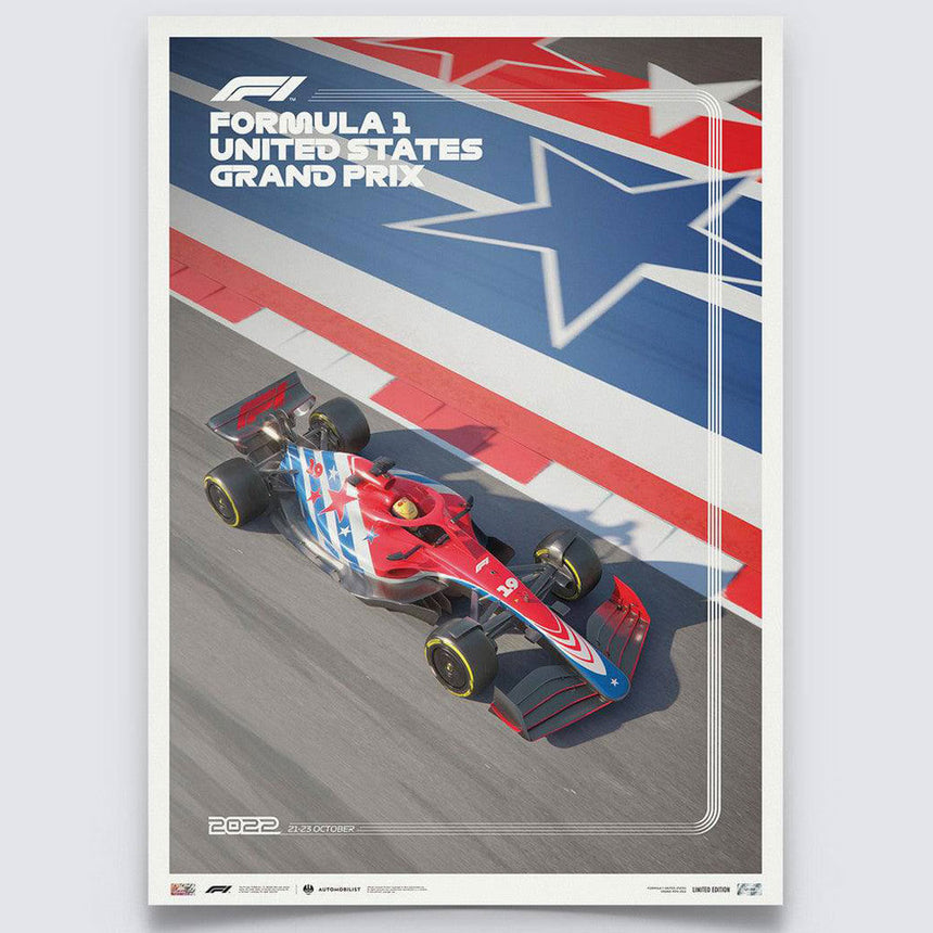 Automobilist Formula 1 United States Austin Texas Grand Prix 2022 Print Poster