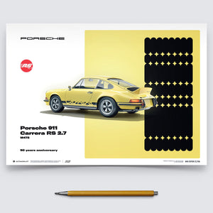 Porsche 911 Carrera RS 2.7 | 1973 Yellow 50th Anniversary | Porsche Poster