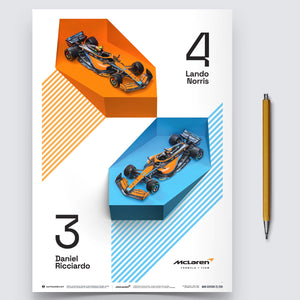 McLaren Formula 1 Team 2022 Season McLaren Poster Lando Norris, Daniel Ricciardo