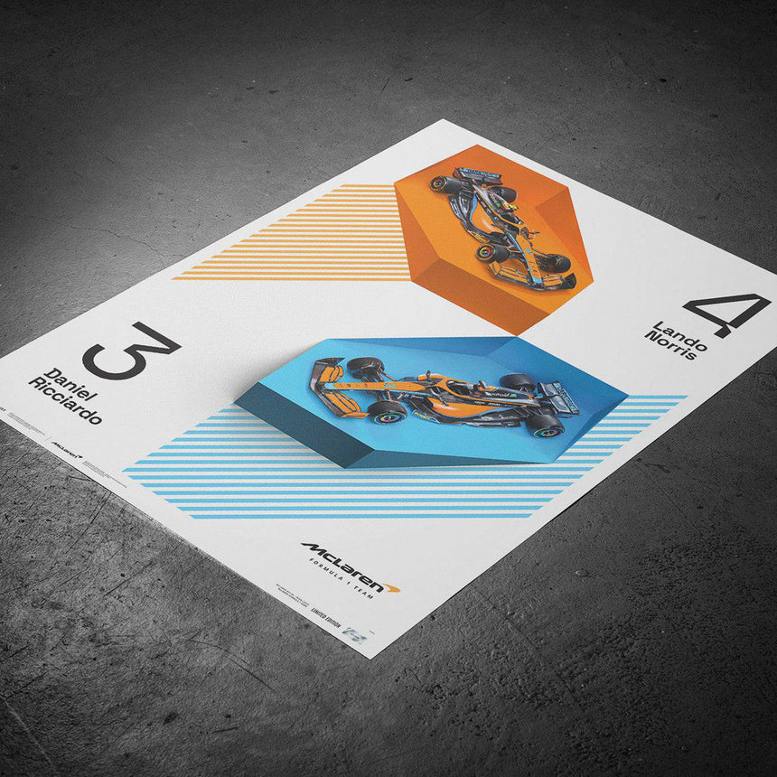 McLaren Formula 1 Team 2022 Season McLaren Poster Lando Norris, Daniel Ricciardo