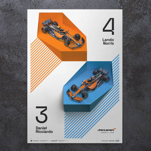 McLaren Formula 1 Team 2022 Season McLaren Poster Lando Norris, Daniel Ricciardo