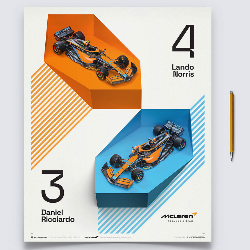 McLaren Formula 1 Team 2022 Season McLaren Poster Lando Norris, Daniel Ricciardo