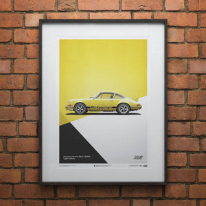 Porsche 911 RS 1973 Yellow Print Poster