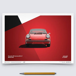 Porsche 911 RS | 1973 Red | Print Poster