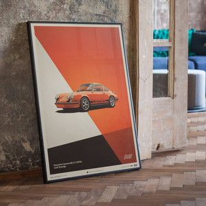 Porsche 911 RS 1973 Orange Print Poster