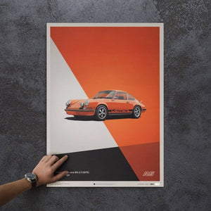 Porsche 911 RS 1973 Orange Print Poster