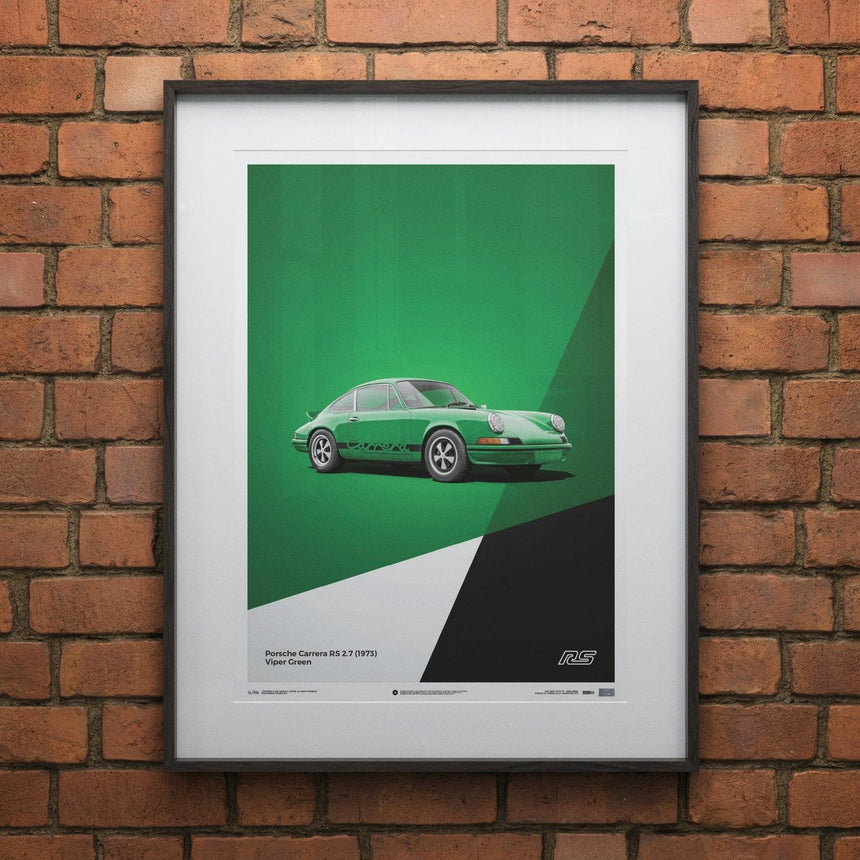 Automobilist Porsche 911 RS -1973 Green Print Poster