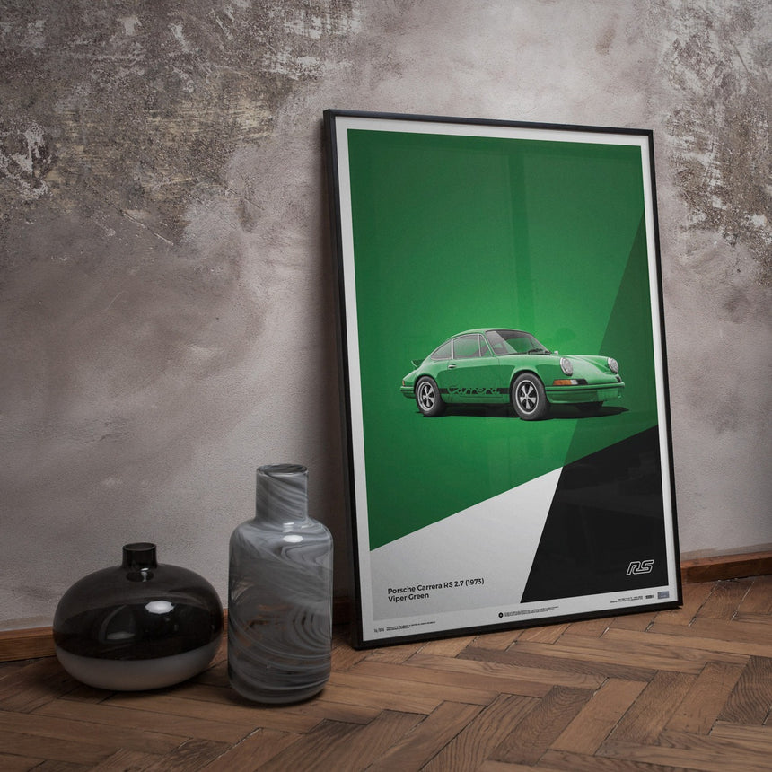 Automobilist Porsche 911 RS -1973 Green Print Poster