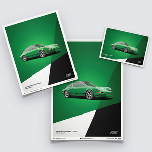 Automobilist Porsche 911 RS -1973 Green Print Poster