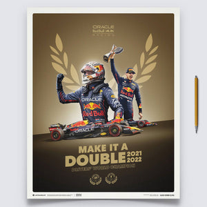 Oracle Red Bull Racing Make It Double World Drivers' Champion 2022 Print Poster