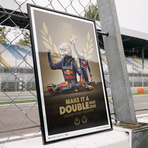 Oracle Red Bull Racing Make It Double World Drivers' Champion 2022 Print Poster