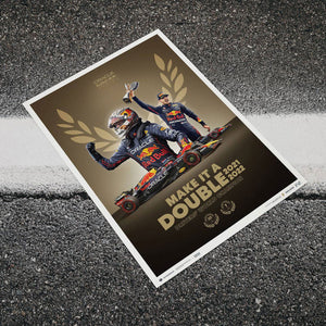 Oracle Red Bull Racing Make It Double World Drivers' Champion 2022 Print Poster