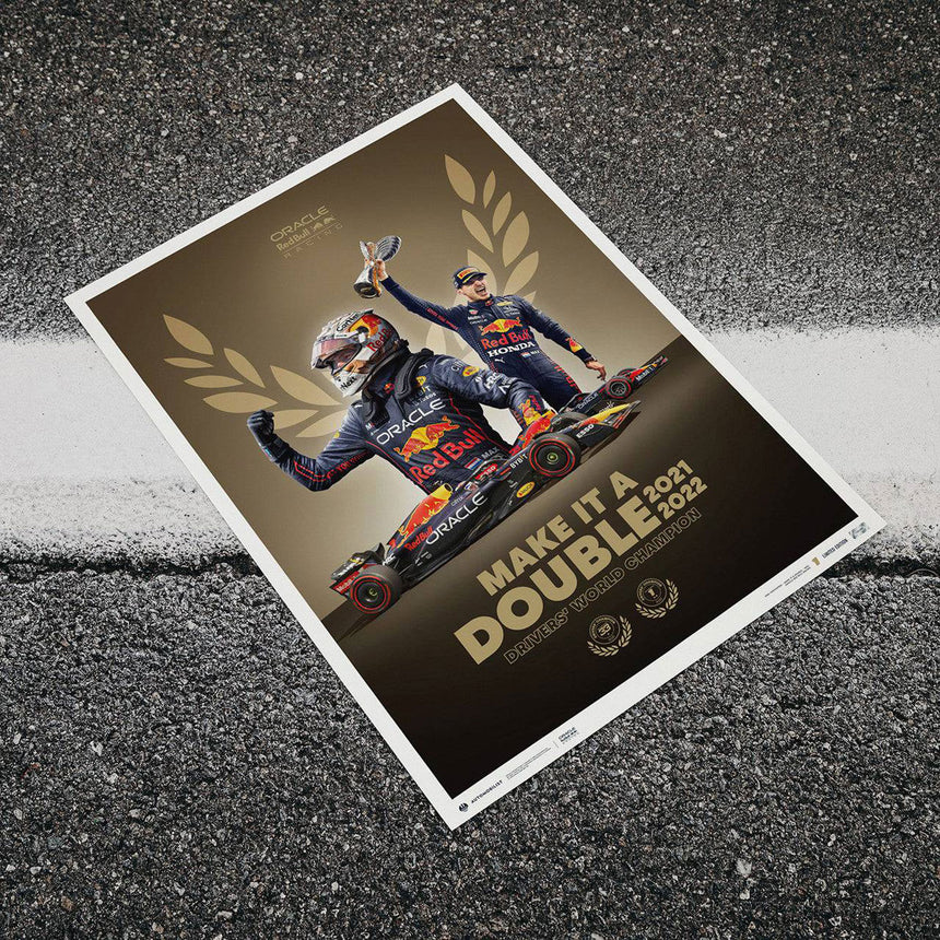 Oracle Red Bull Racing Make It Double World Drivers' Champion 2022 Print Poster