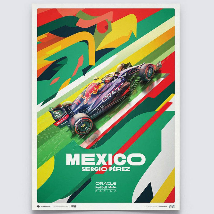 Oracle Red Bull Racing Sergio Perez Mexican GP Print Poster