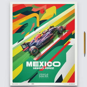 Oracle Red Bull Racing Sergio Perez Mexican GP Print Poster