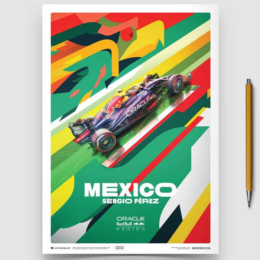 Oracle Red Bull Racing Sergio Perez Mexican GP Print Poster