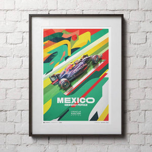 Oracle Red Bull Racing Sergio Perez Mexican GP Print Poster