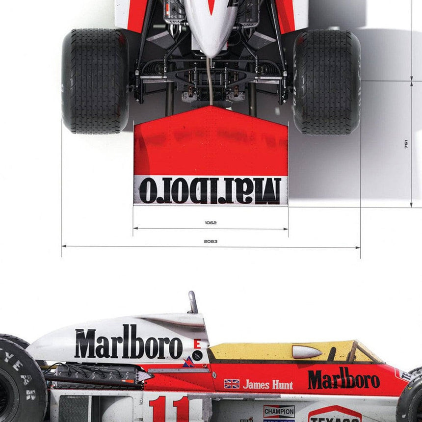 McLaren M23 James Hunt Blueprint Japanese GP 1976 Print Poster