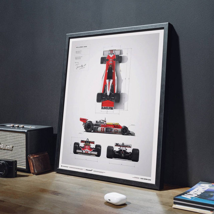 McLaren M23 James Hunt Blueprint Japanese GP 1976 Print Poster