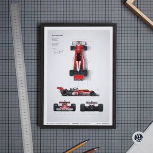 McLaren M23 James Hunt Blueprint Japanese GP 1976 Print Poster
