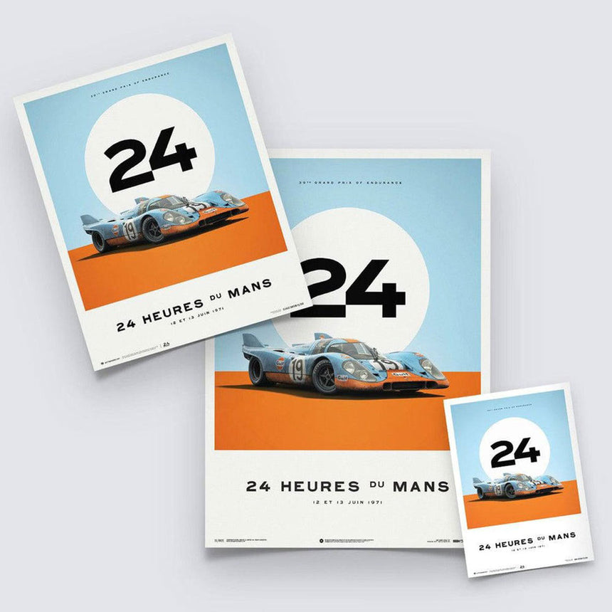 Porsche 917 Gulf 24 Hours Of Le Mans 1971 Print Poster