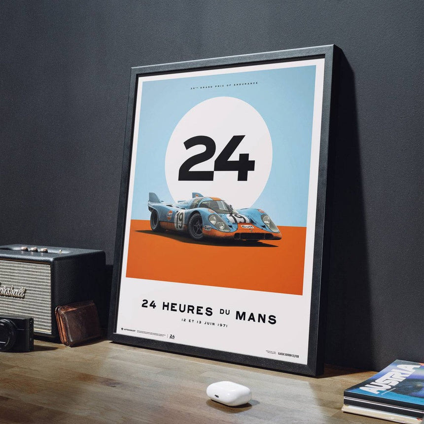 Porsche 917 Gulf 24 Hours Of Le Mans 1971 Print Poster