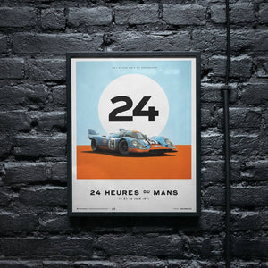 Porsche 917 Gulf 24 Hours Of Le Mans 1971 Print Poster