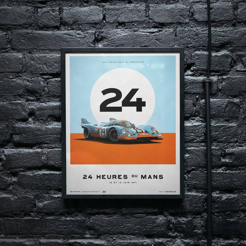 Porsche 917 Gulf 24 Hours Of Le Mans 1971 Print Poster