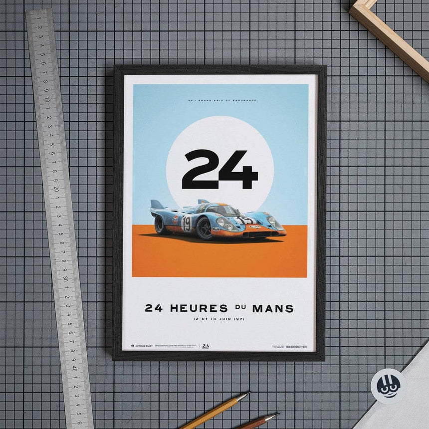 Porsche 917 Gulf 24 Hours Of Le Mans 1971 Print Poster