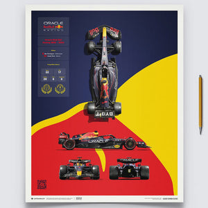 Oracle Red Bull Racing RB18 - Blueprint 2022 Print Poster