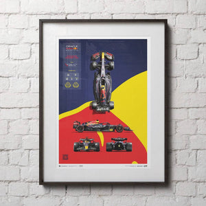 Oracle Red Bull Racing RB18 - Blueprint 2022 Print Poster