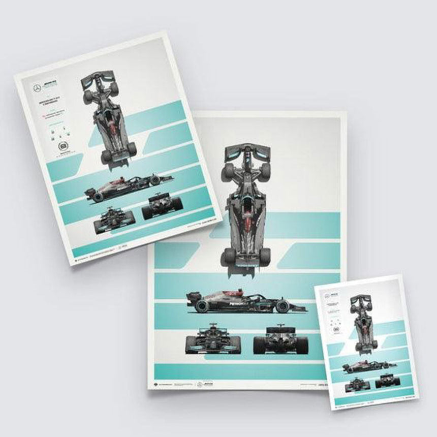 Mercedes AMG Petronas F1 Team W12 Blueprint 2021 Limited Edition Print Poster