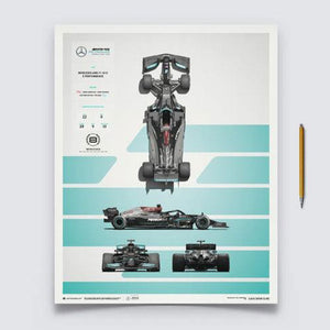 Mercedes AMG Petronas F1 Team W12 Blueprint 2021 Limited Edition Print Poster