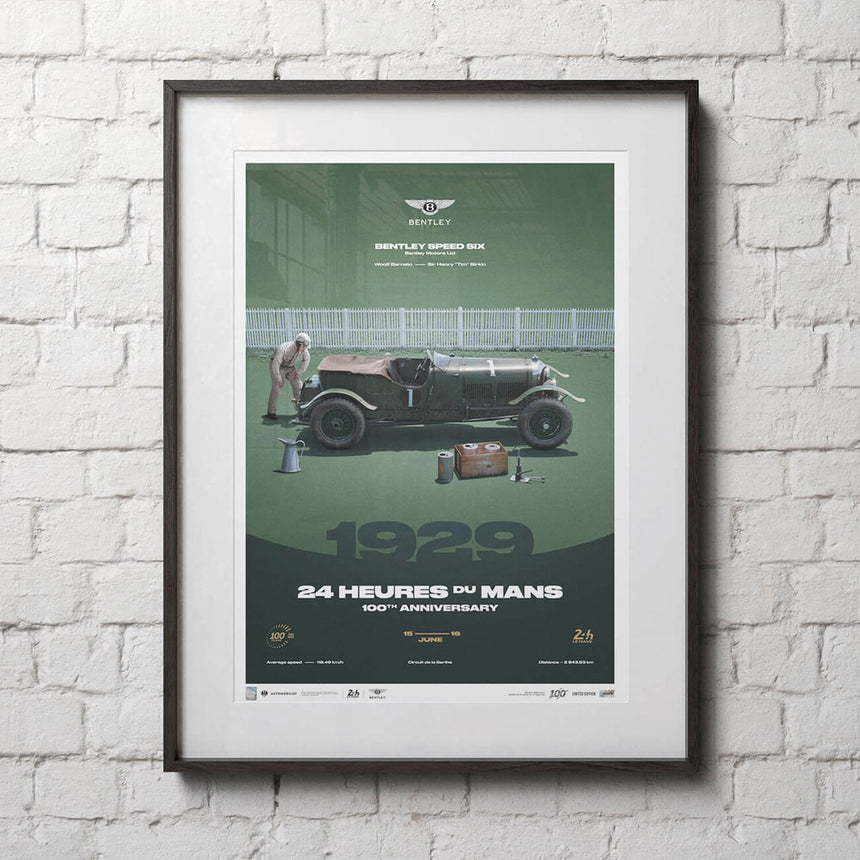24h Le Mans 100 Years Bentley Speed Six 1929 Print Poster