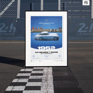 Mercedes-Benz 300 SL W194 1952 100th Anniversary 24h Le Mans Poster Hans Herrmann