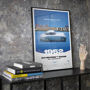 Mercedes-Benz 300 SL W194 1952 100th Anniversary 24h Le Mans Poster Hans Herrmann