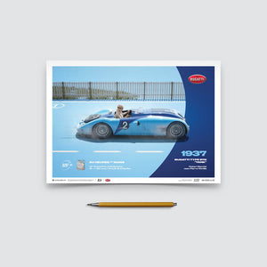 24h Le Mans 100 Years Bugatti Type 57G Tank 1937 Print Poster