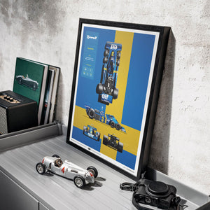 Tyrrell P34 1976 Blueprint Tyrrell Poster Jody Scheckter, Patrick Depailler